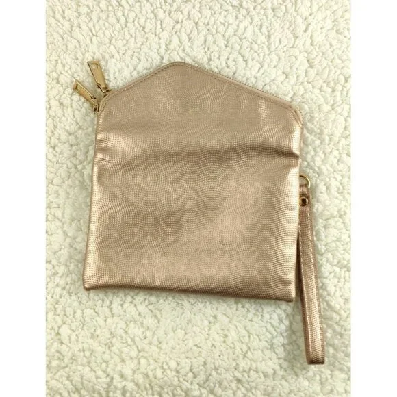Wristlet by Urban Expression Gold Three-Way Clutch Certified Vegan Evening or Da - Picture 15 of 15